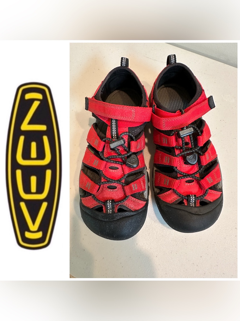 Keen Footwear, Big Kids' Newport H2 | Ribbon Red/Gargoyle, Size 4